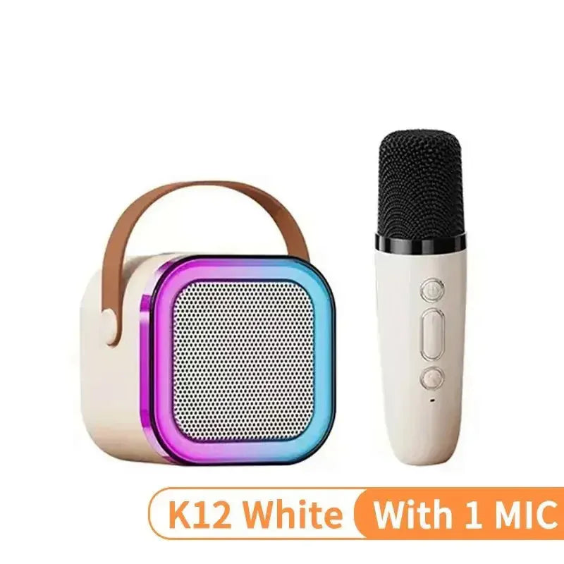 K12 Karaoke Machine with 1/2 Wireless Microphones Portable 5.3 PA Bluetooth Speaker System RGB Lights Audio Home KTV Kid Gifts